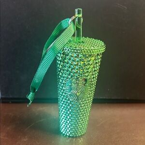 Starbucks Emerald Textured Tumbler with Strap keychain